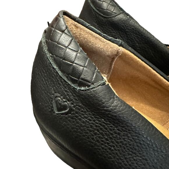 Nurse Mates Pillow Top Black Leather Clogs Size 10 - Picture 5 of 6